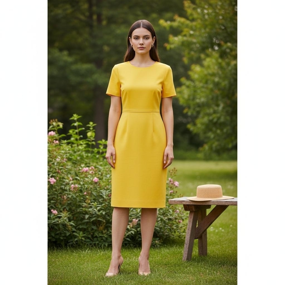 J. Crew Yellow Sheath Dress Size 0